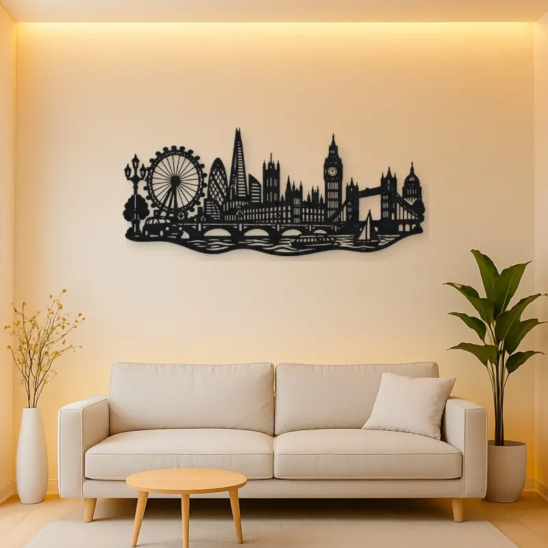 London Skyline Flow Metal Wall Art | Travel and City Wall Decor