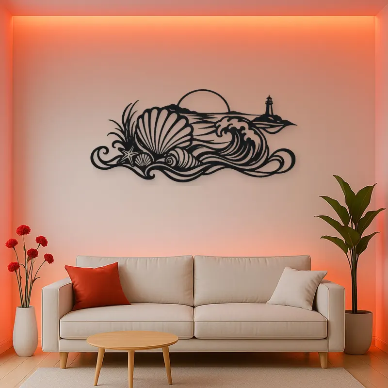 Shell and Tide Metal Wall Art | Coastal and Nautical Wall Decor