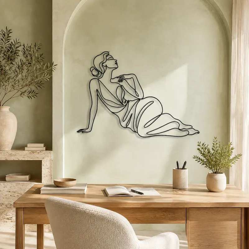 Reclining Fashion Muse Metal Wall Art | Fashion Figure Wall Decor - lifestyle view 4