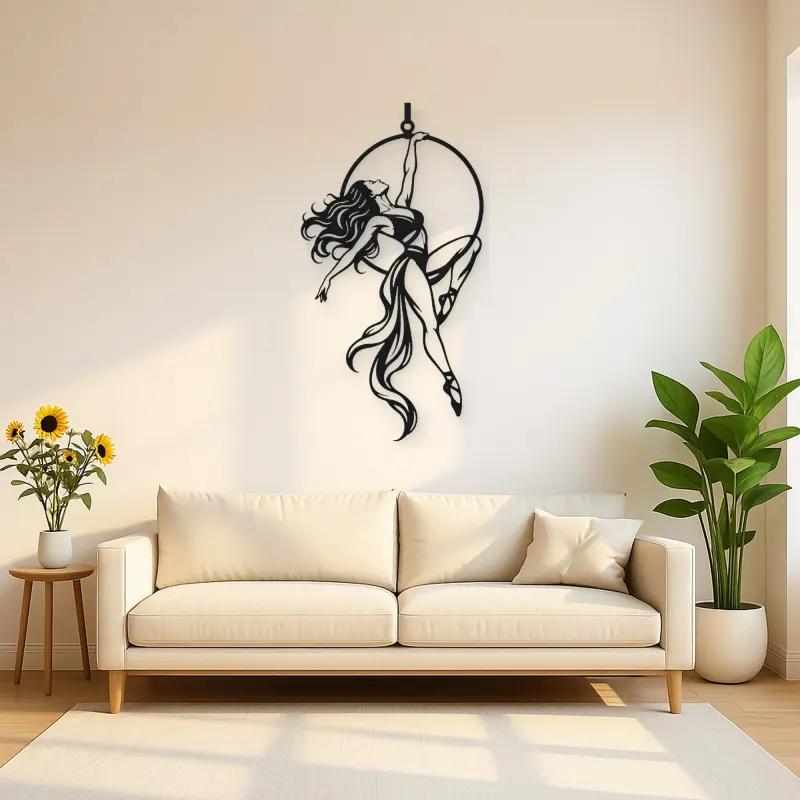 Aerial Hoop Muse Metal Wall Art | Movement Silhouette Decor