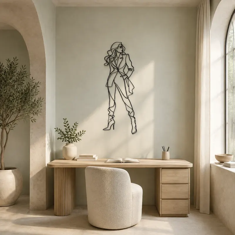 Fashion Boots Pose Metal Wall Art | Fashion Figure Wall Decor - lifestyle view 4