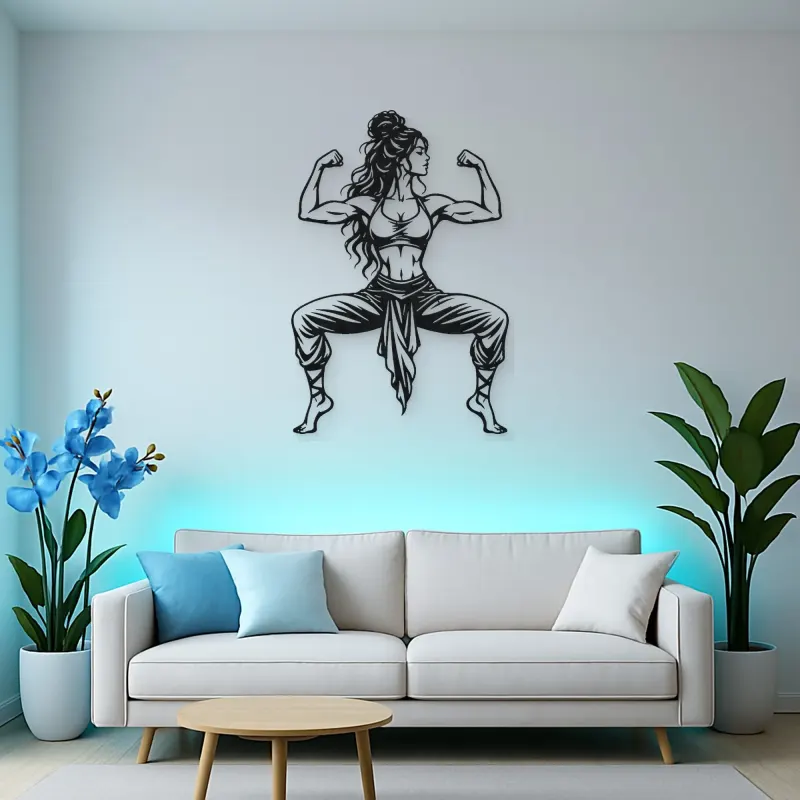 Goddess Pose Strength Metal Wall Art | Movement Silhouette Decor