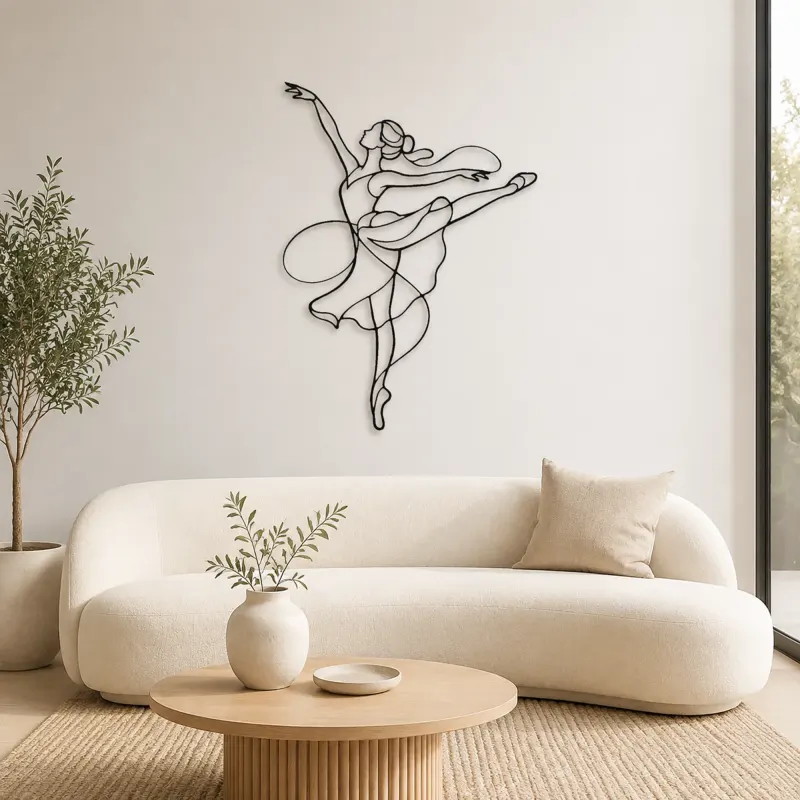 Ballet Attitude Pose Metal Wall Art | Dance Silhouette Wall Decor - lifestyle view 3