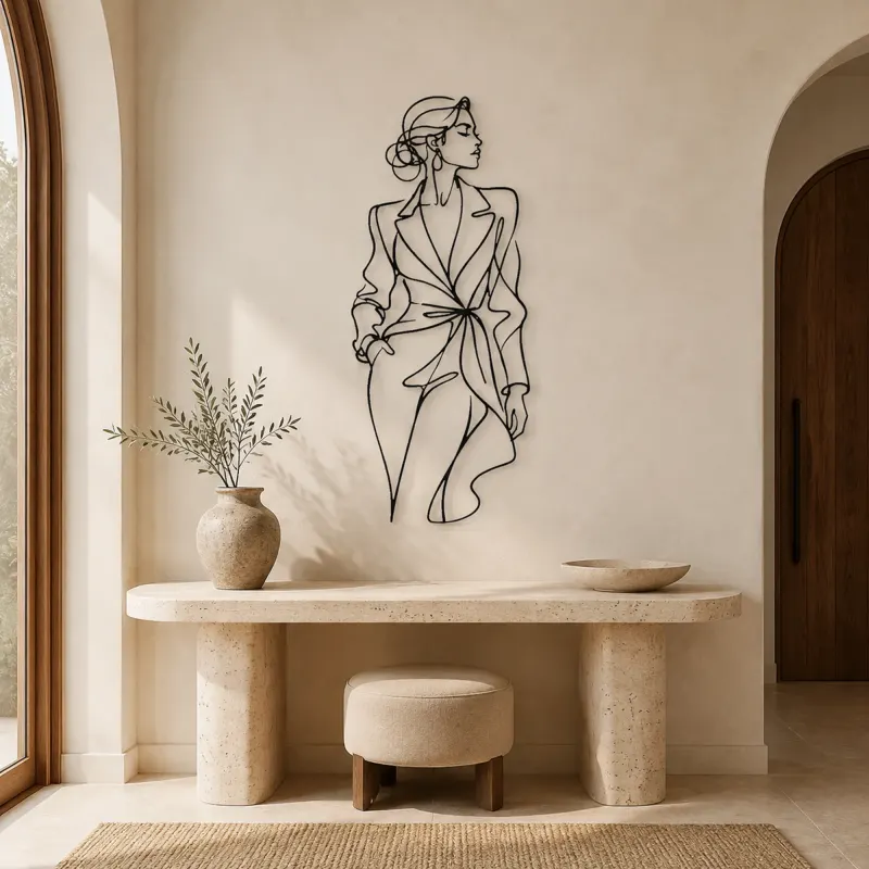 Fashion Editorial Profile Metal Wall Art | Fashion Figure Wall Decor - lifestyle view 3