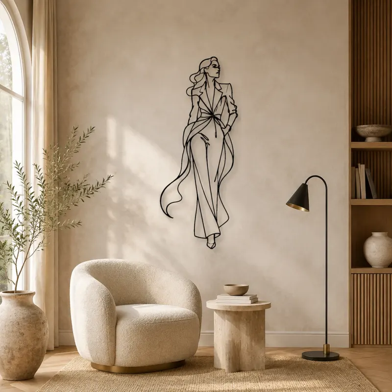 Runway Power Pose Metal Wall Art | Fashion Figure Wall Decor - lifestyle view 5