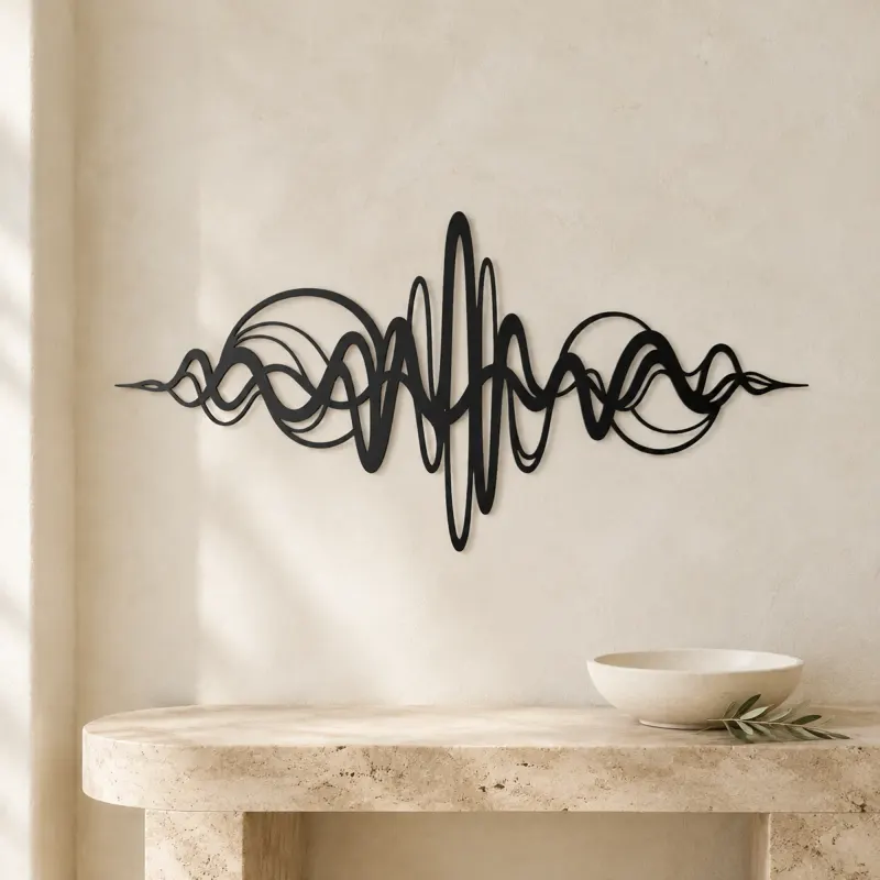 Continuous Sound Wave Metal Wall Art | Music Room Wall Decor - lifestyle view 3