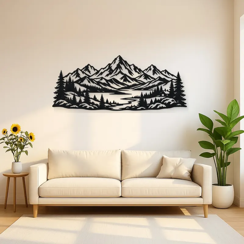Snowcap Serenity Metal Wall Art | Modern Abstract Metal Decor