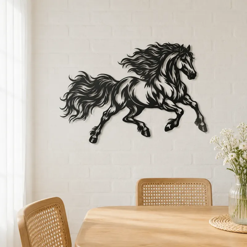 Running Stallion Metal Wall Art | Equestrian Wall Decor - lifestyle view 4