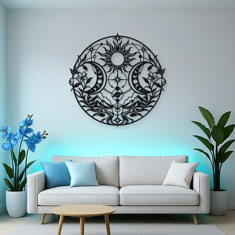 Twin Crescent Balance Metal Wall Art | Modern Abstract Metal Decor