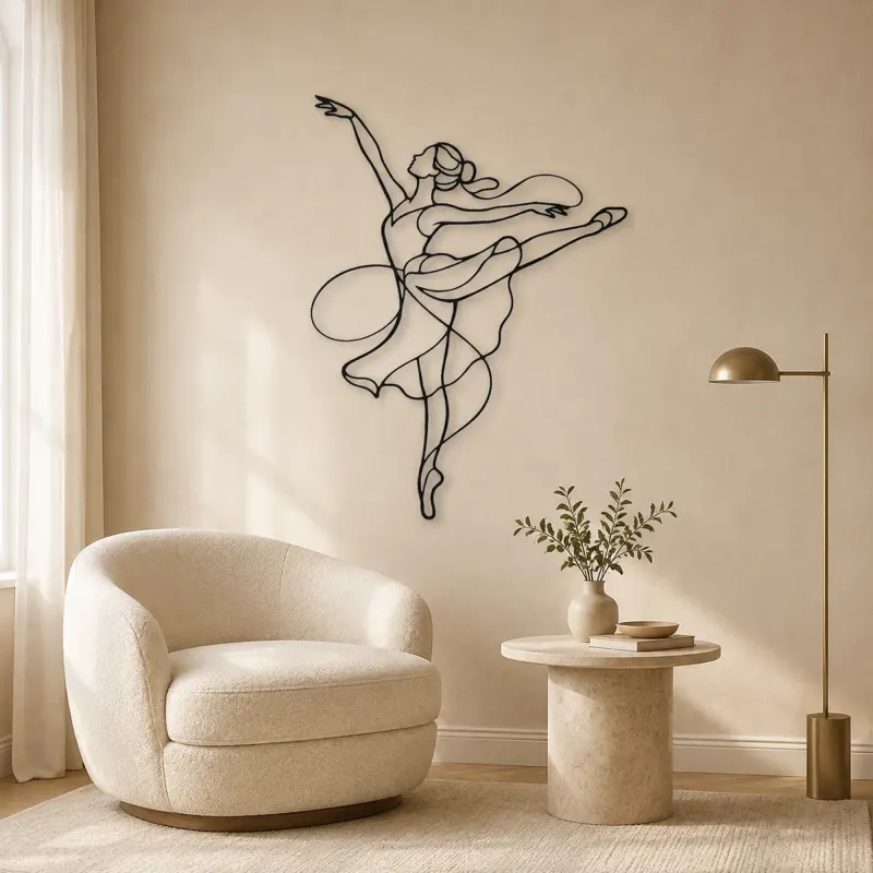 Ballet Attitude Pose Metal Wall Art | Dance Silhouette Wall Decor - lifestyle view 5