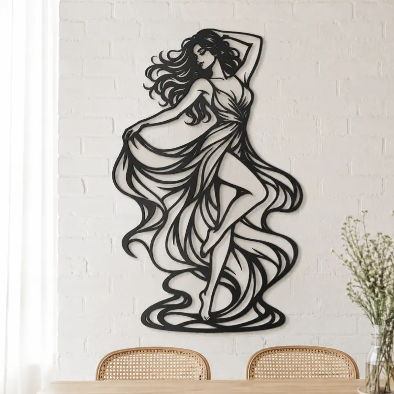 Freeform Dance Muse Metal Wall Art | Movement Silhouette Decor - lifestyle view 4