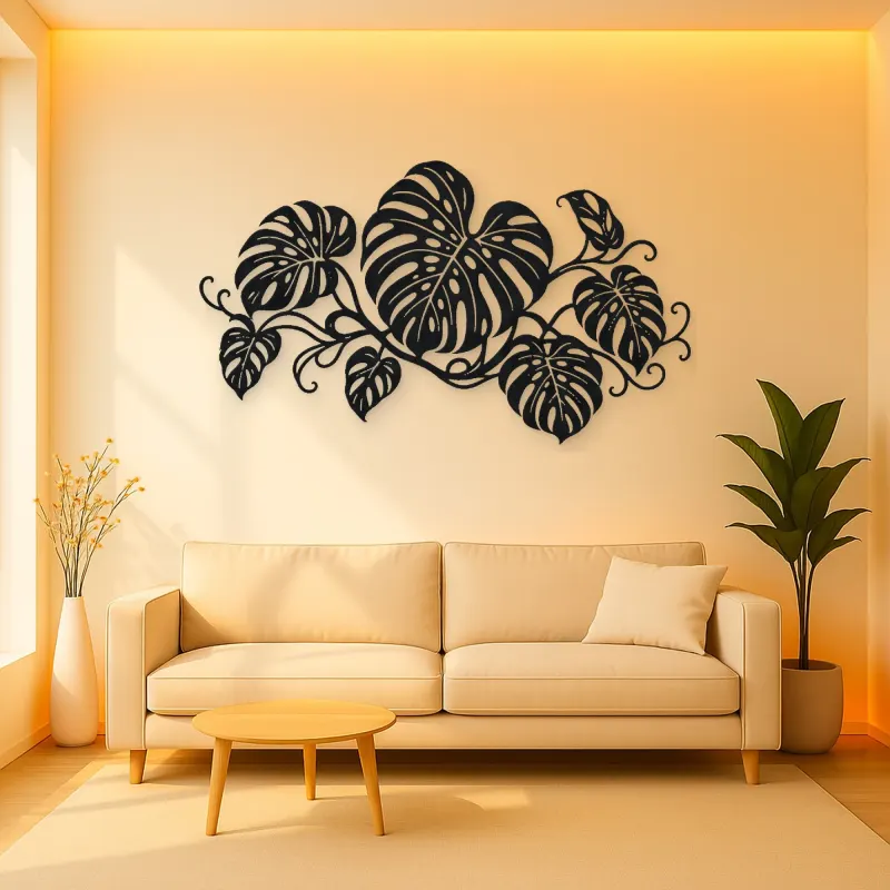 Monstera Leaf Rhythm Metal Wall Art | Botanical Metal Wall Decor