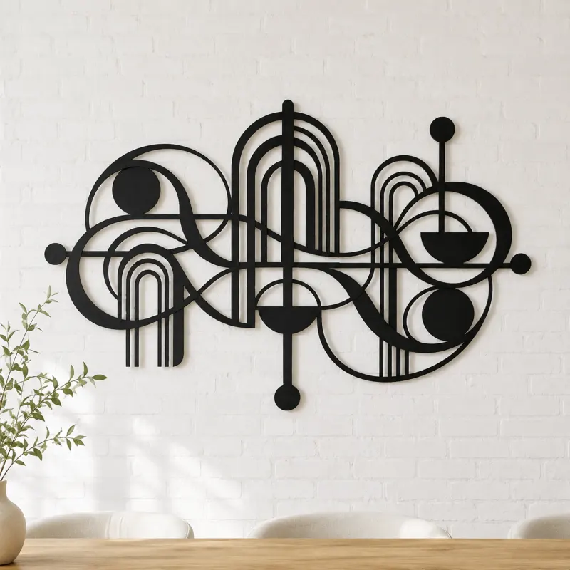 Mid-Century Arches Metal Wall Art | Modern Abstract Metal Decor - lifestyle view 4