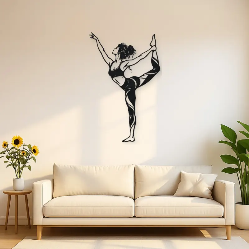 Dancer Pose Metal Wall Art | Movement Silhouette Decor