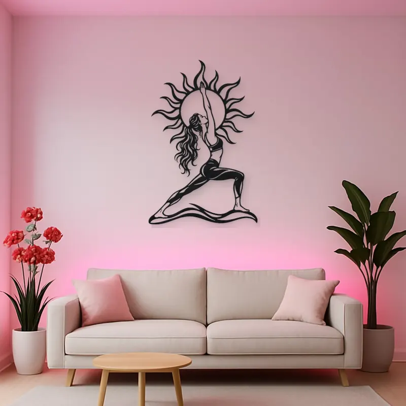 Sun Salutation Metal Wall Art | Movement Silhouette Decor