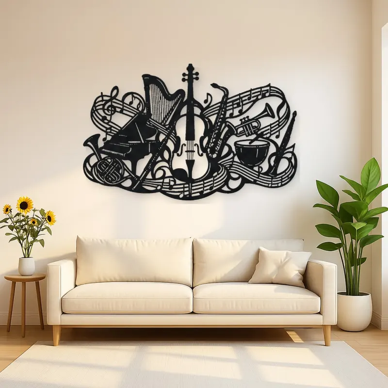 Orchestra Instrument Fusion Metal Wall Art | Music Room Wall Decor