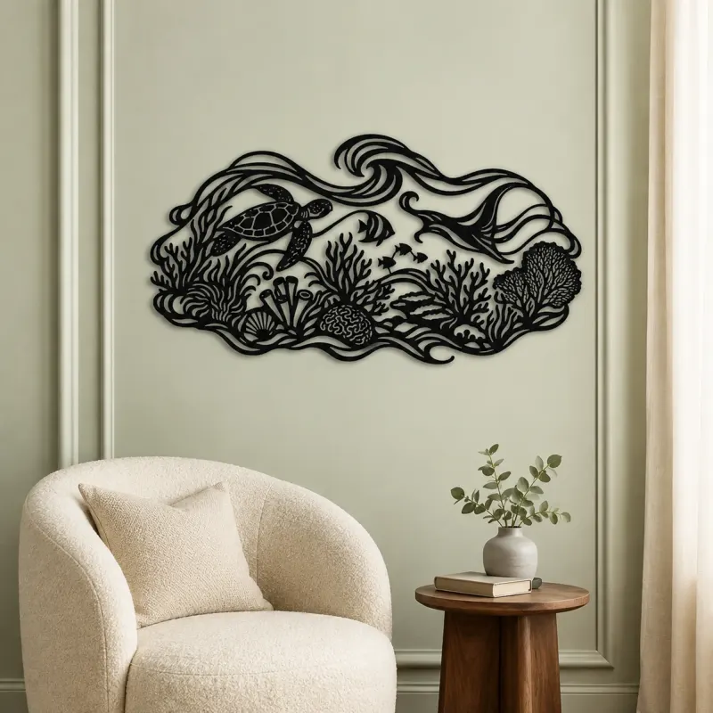 Coral Reef Rhythm Metal Wall Art | Coastal and Nautical Wall Decor - lifestyle view 2