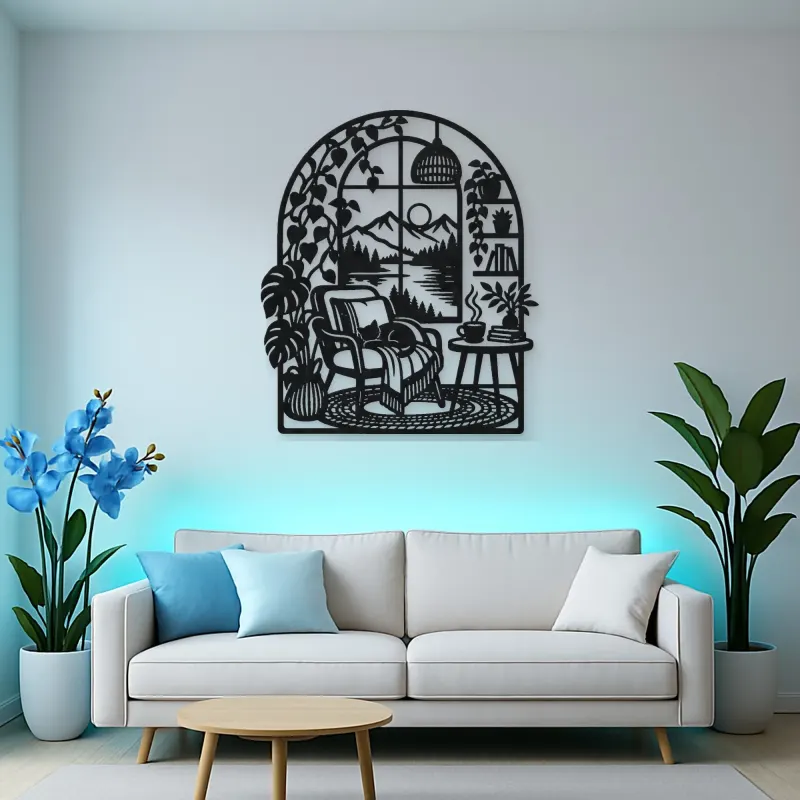 Home Arch Landscape Metal Wall Art | Cozy Home Metal Decor