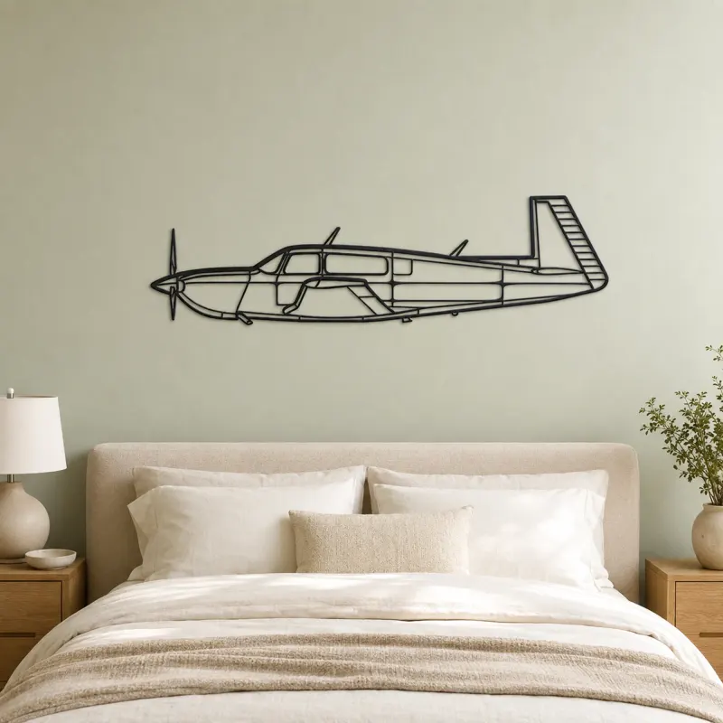 M20M Airplane Silhouette Metal Wall Art, Metal Aircraft Silhouette, Aviation Wall Decor, Aviator Decor - lifestyle view 2