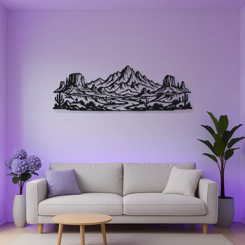 Desert Mesa Range Metal Wall Art | Nature Silhouette Decor