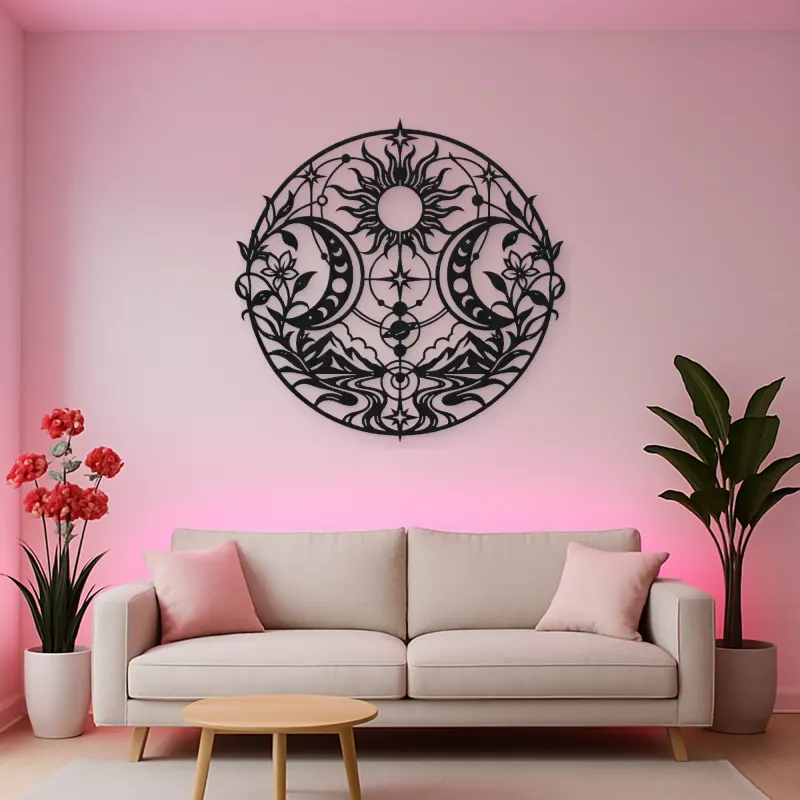 Twin Crescent Balance Metal Wall Art | Modern Abstract Metal Decor