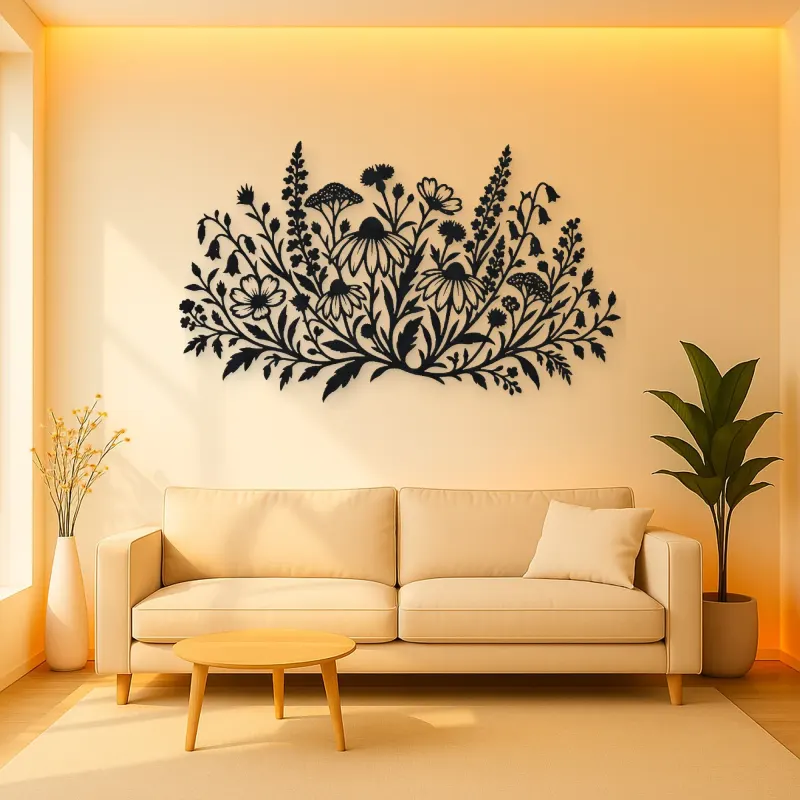 Wildflower Meadow Metal Wall Art | Botanical Metal Wall Decor