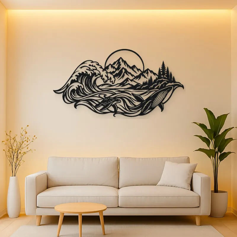 Ocean Mountain Fusion Metal Wall Art | Coastal and Nautical Wall Decor