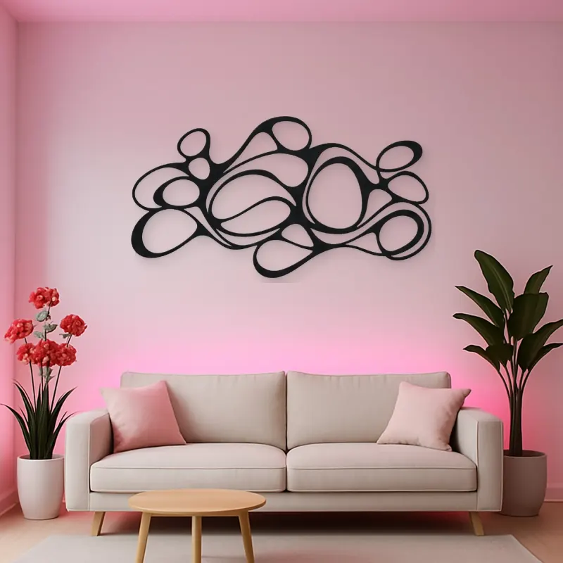 Organic Pebble Rhythm Metal Wall Art | Modern Abstract Metal Decor