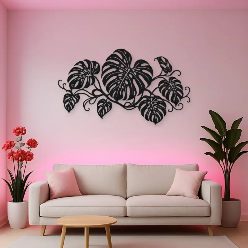 Monstera Leaf Rhythm Metal Wall Art | Botanical Metal Wall Decor