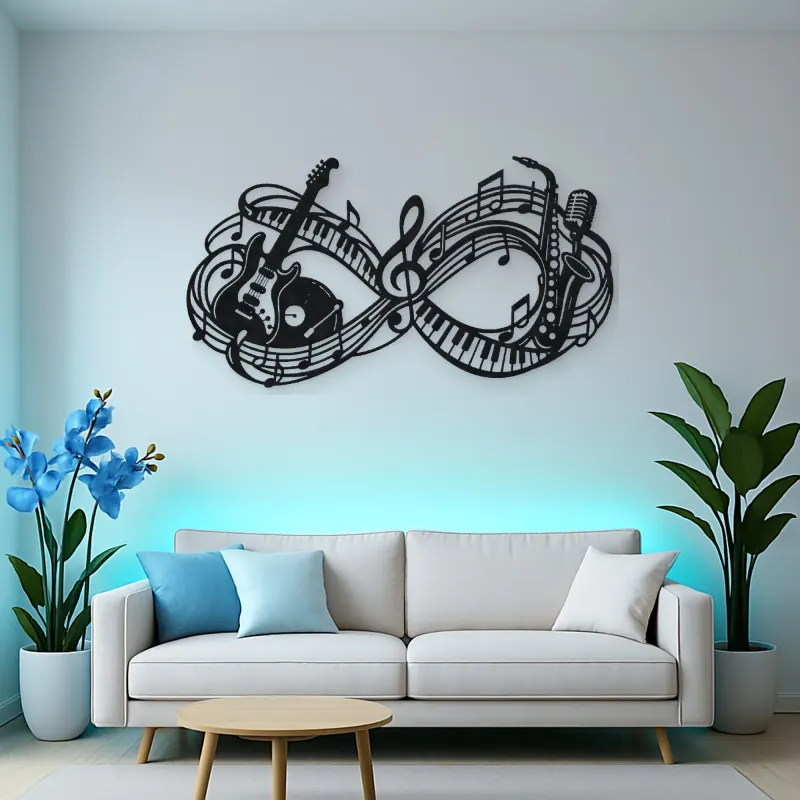 Infinite Melody Loop Metal Wall Art | Music Room Wall Decor