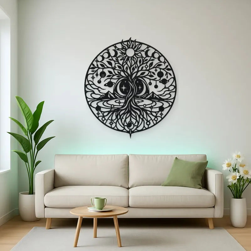 Constellation Tree Metal Wall Art | Botanical Metal Wall Decor
