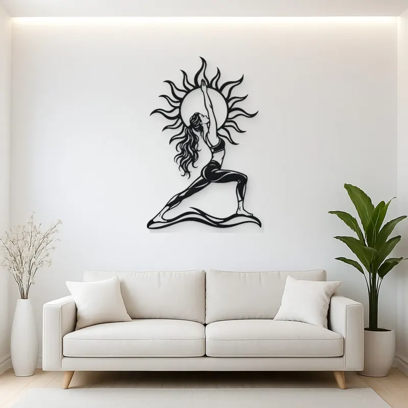 Sun Salutation Metal Wall Art | Movement Silhouette Decor