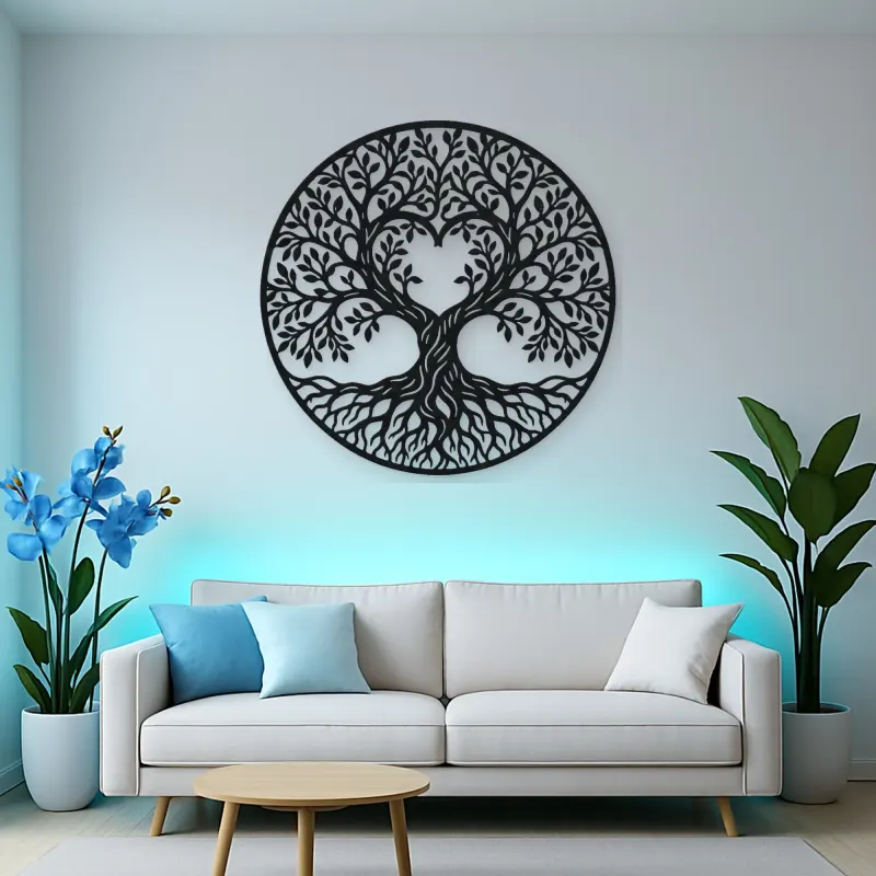 Heart Shaped Tree Metal Wall Art | Botanical Metal Wall Decor