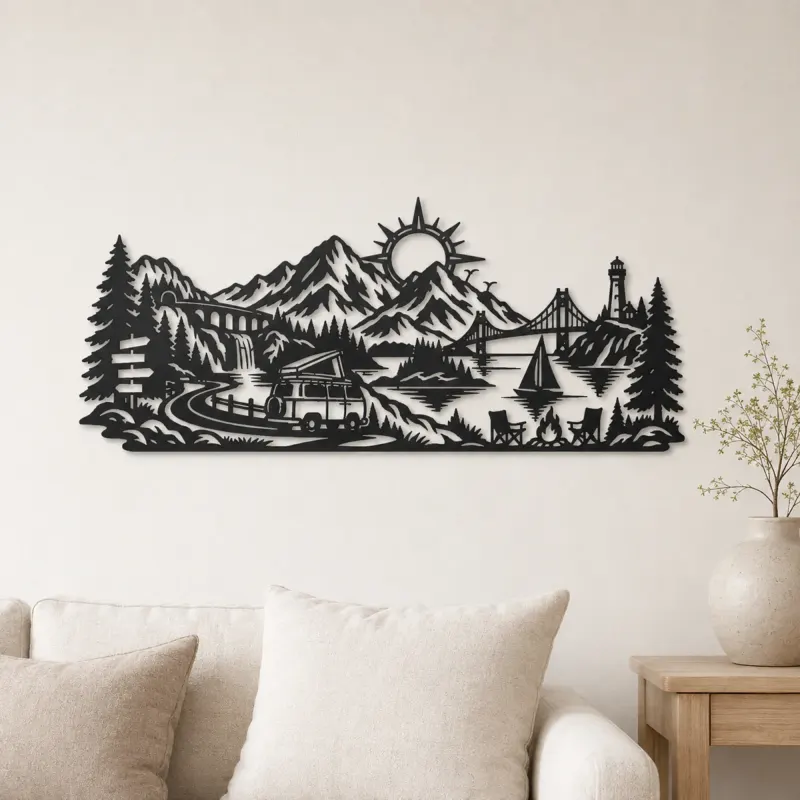 Cartel de metal personalizado Viaje en Camper Montañés | Decoración de Viaje y Ciudad