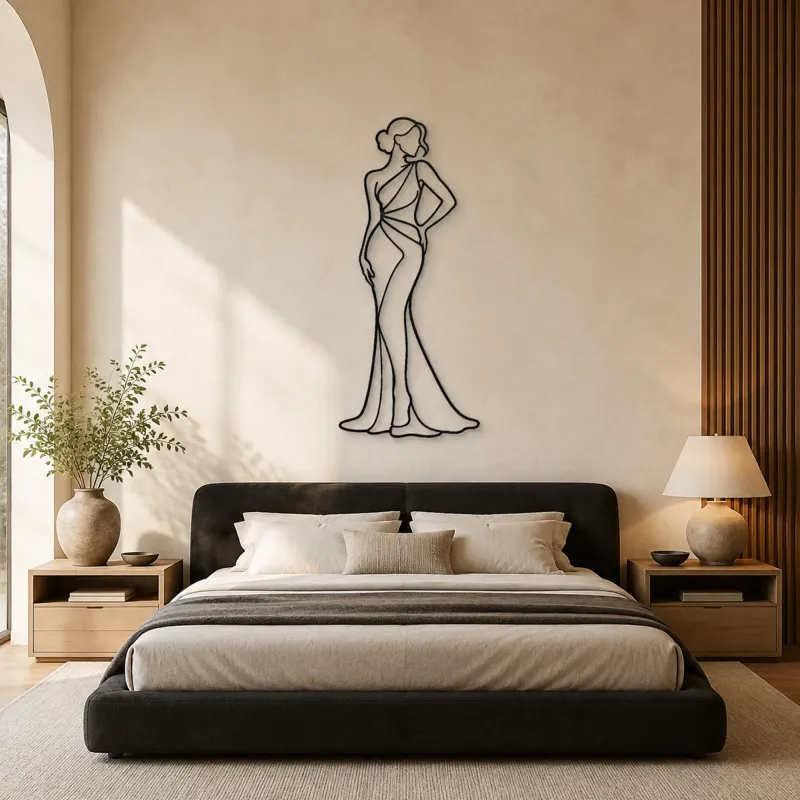 Classic Red Carpet Pose Metal Wall Art | Fashion Figure Wall Decor - lifestyle view 5