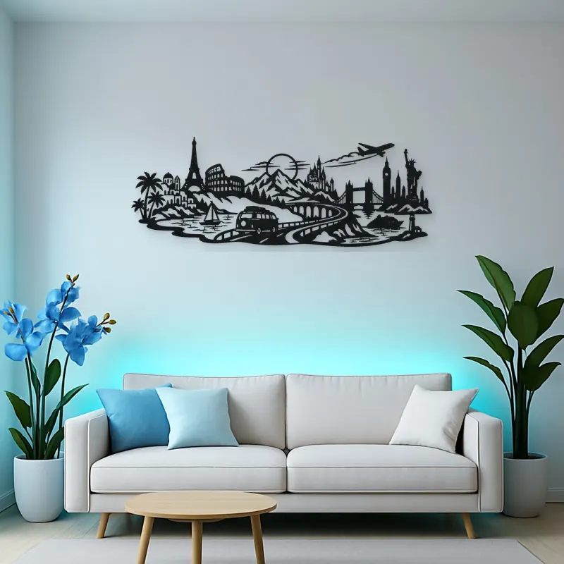 Road Trip Horizon Metal Wall Art | Travel and City Wall Decor