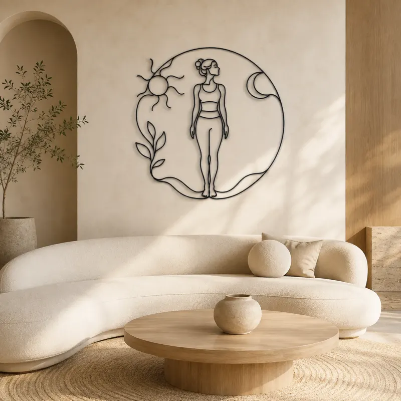 Mountain Pose Flow Metal Wall Art | Yoga and Meditation Wall Decor - lifestyle view 3