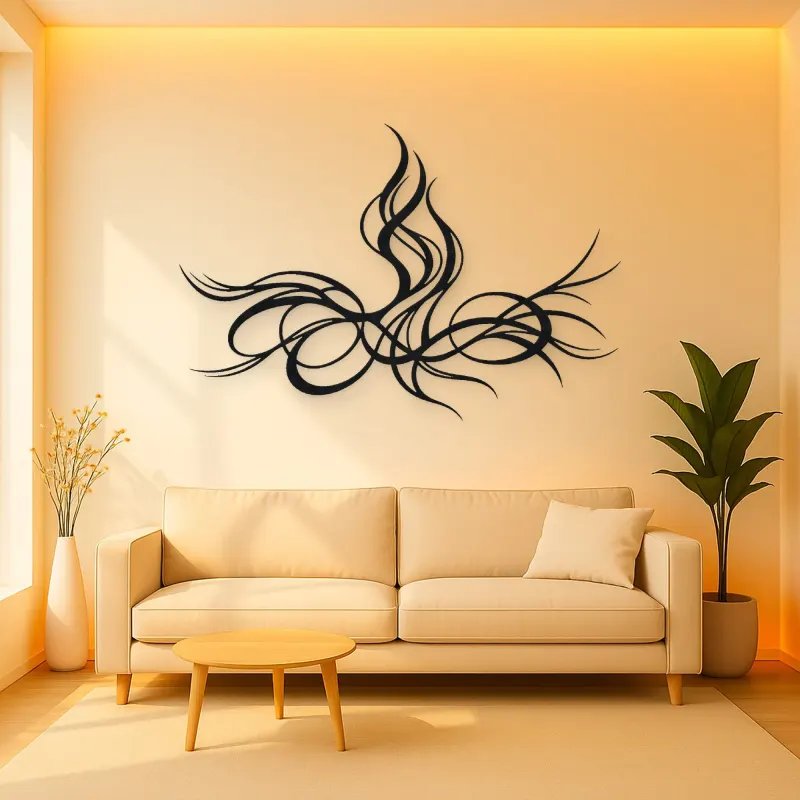 Rising Energy Lines Metal Wall Art | Modern Abstract Metal Decor
