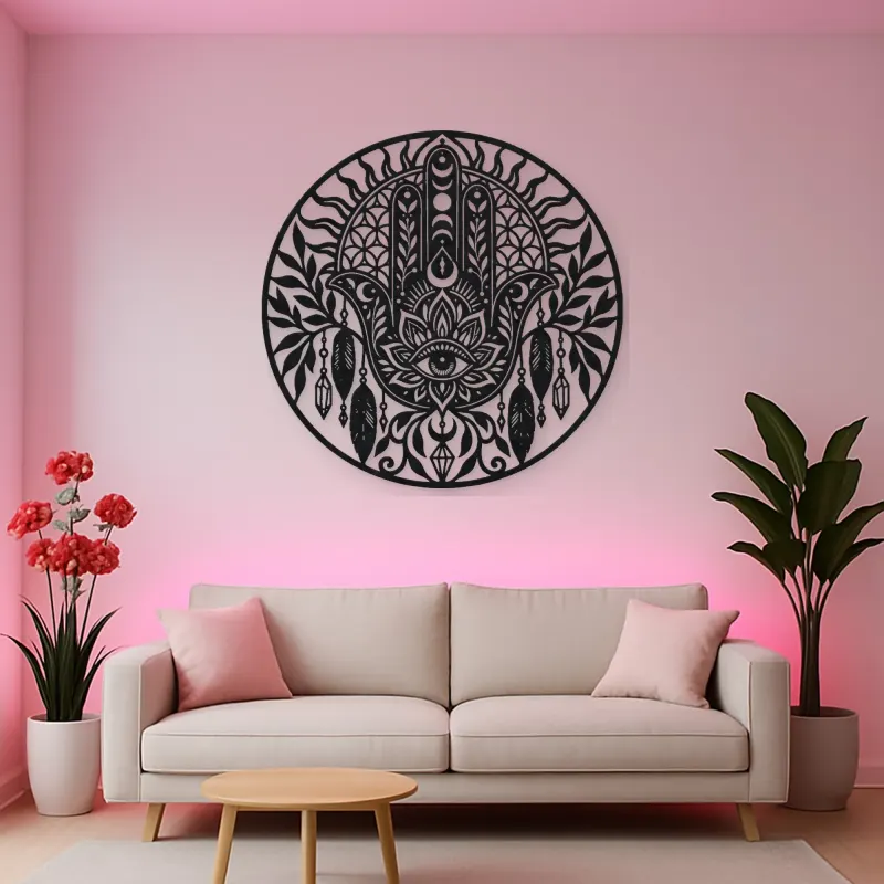 Protection Hand Metal Wall Art | Spiritual Boho Metal Decor