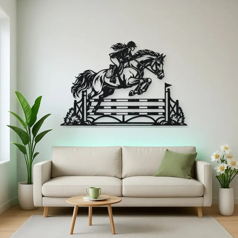 Show Jumping Moment Metal Wall Art | Equestrian Wall Decor