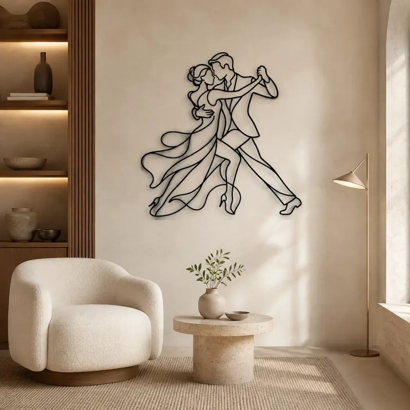 Tango Close Embrace Metal Wall Art | Couple Dance Wall Decor - lifestyle view 5