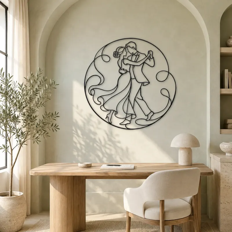 Gentle Spin Couple Metal Wall Art | Romantic Couple Decor - lifestyle view 4