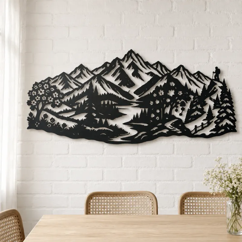 Four Seasons Peaks Metal Wall Art | Modern Abstract Metal Decor - lifestyle view 4