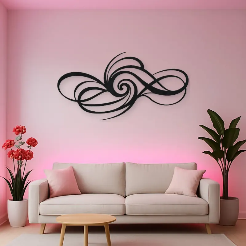 Minimal Spiral Motion Metal Wall Art | Modern Abstract Metal Decor