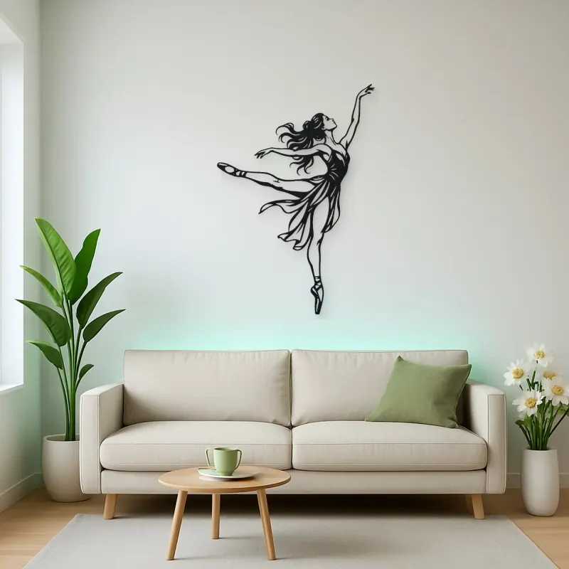 Graceful Arabesque Metal Wall Art | Movement Silhouette Decor