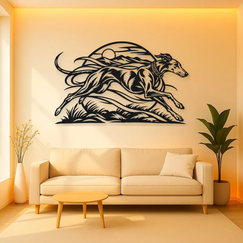Greyhound Motion Metal Wall Art | Pet Lover Silhouette Decor