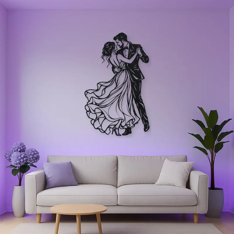 Wedding First Dance Metal Wall Art | Romantic Couple Decor