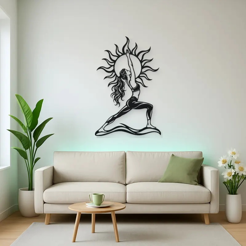 Sun Salutation Metal Wall Art | Movement Silhouette Decor
