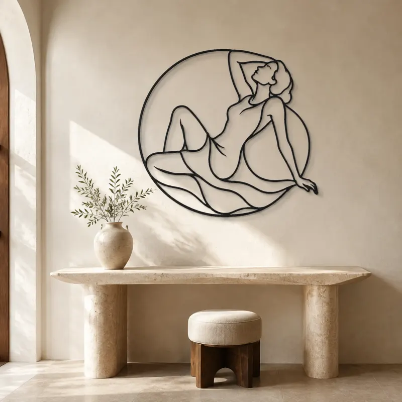 Reclining Curve Muse Metal Wall Art | Feminine Figure Wall Decor - lifestyle view 3