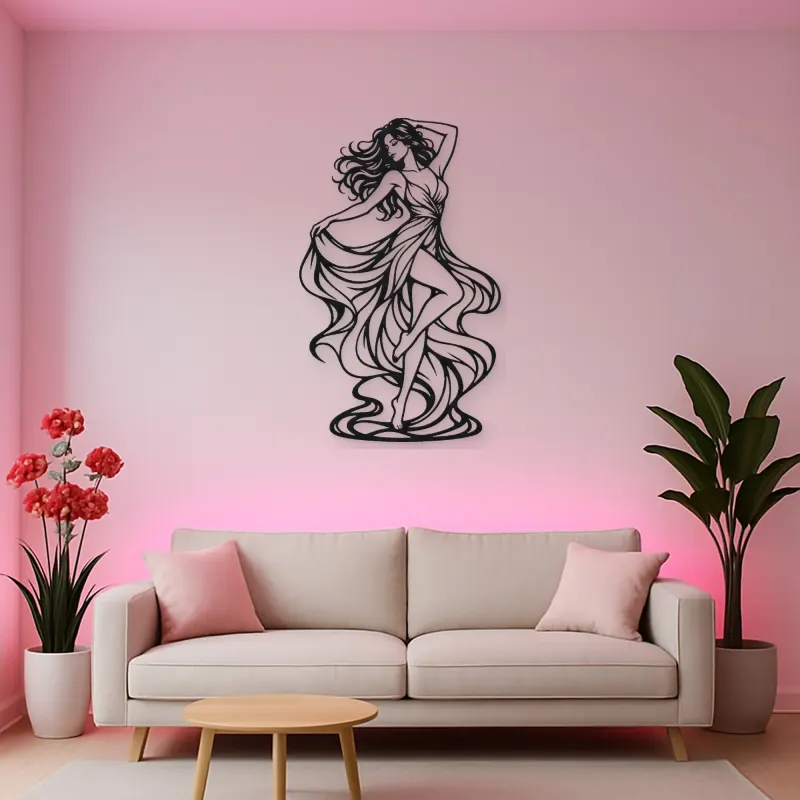 Freeform Dance Muse Metal Wall Art | Movement Silhouette Decor